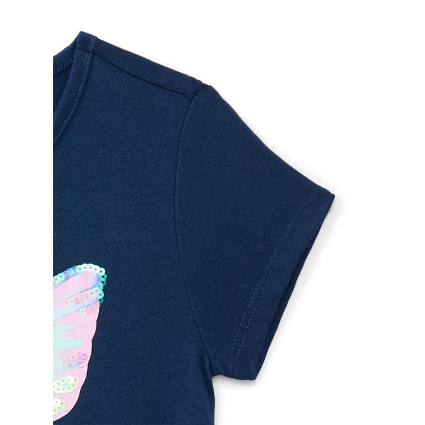 Wonder Nation Girls' Embellished Graphic Tee with Short Sleeves, Sizes 4-18 & Plus