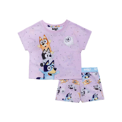Bluey Girls 2-Piece Jersey Short Sleeve Top and Short,