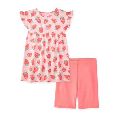 Garanimals Baby & Toddler Girl Cotton 2-Piece Set, Short-Sleeve Dress & Biker Shorts