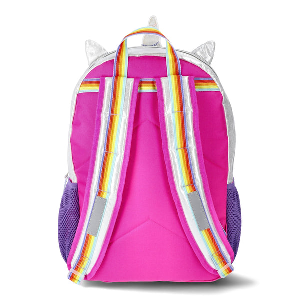 Wonder Nation Critters Mane Event Girls 17" Rainbow Unicorn Backpack and Lunch Bag 2-Piece Set, Silver