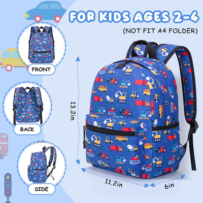 Cshidworld Toddler Backpack for Boys Girls 2-4, Preschool Backpack Mini Backpack For School & Travel, Child Backpacks, Kindergarten Elementary Toddler bag, Kids Backpack, 11" H, Dark Blue Cars